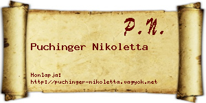 Puchinger Nikoletta névjegykártya